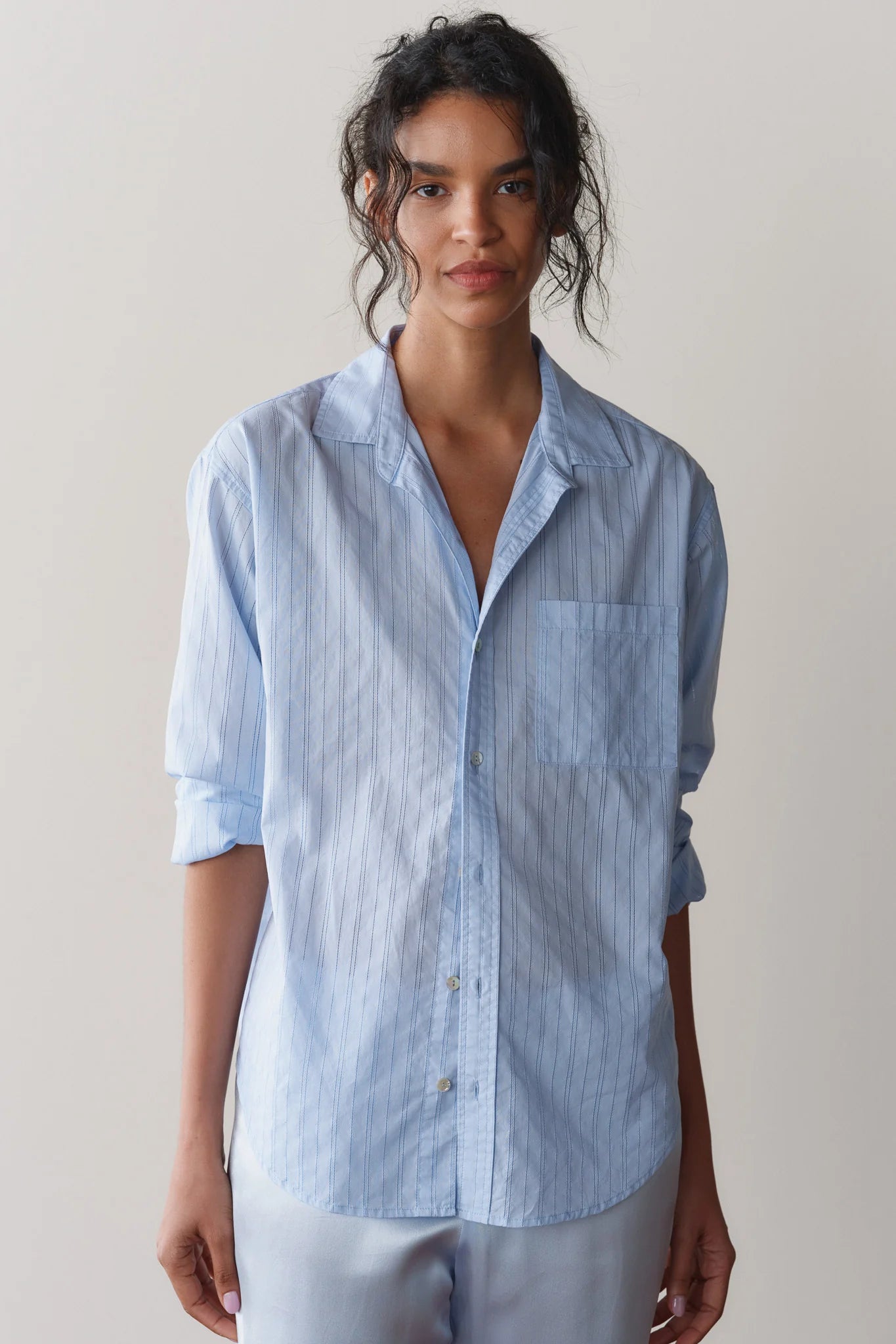 The Eyelet Pop Shirt in cloud