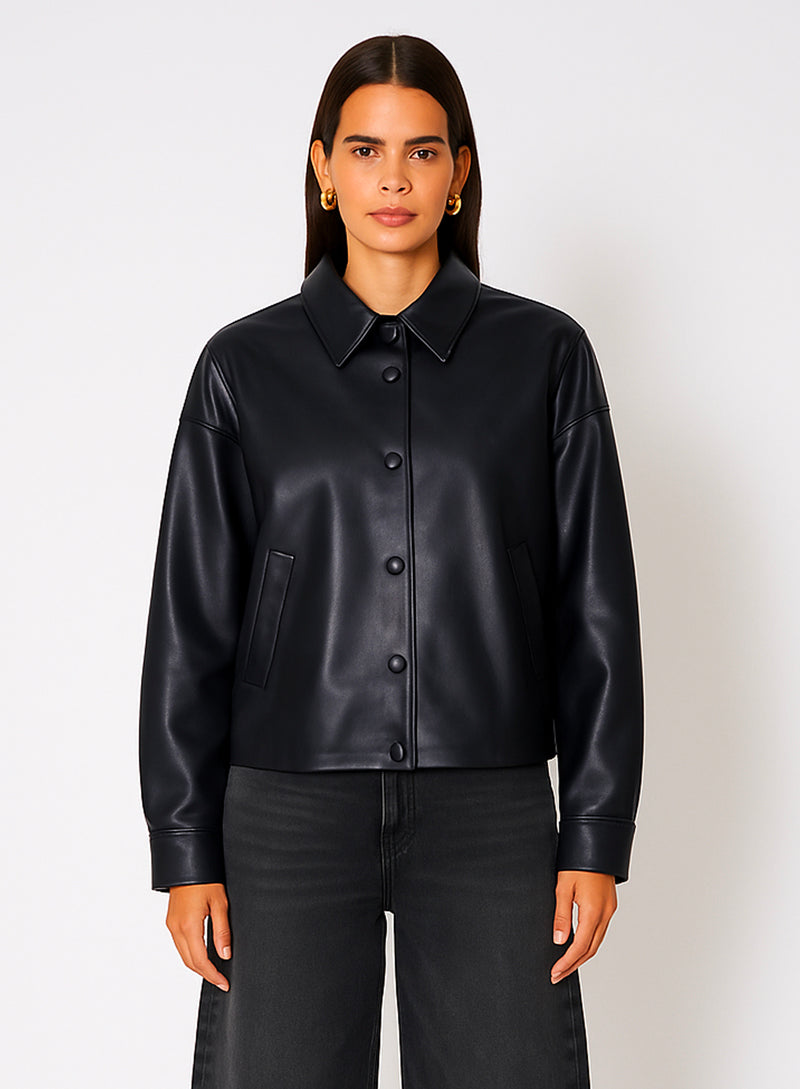 VESTE COURTE SIMILI CUIR