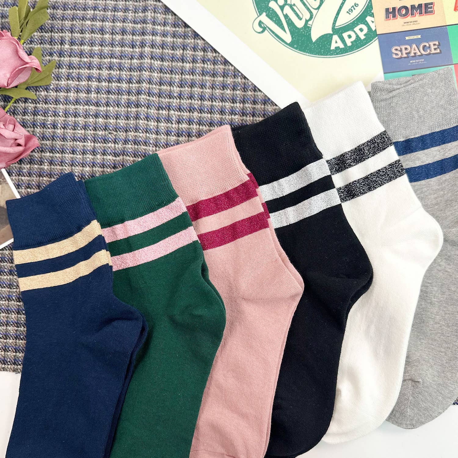 Women's Crew Glitter Socks
