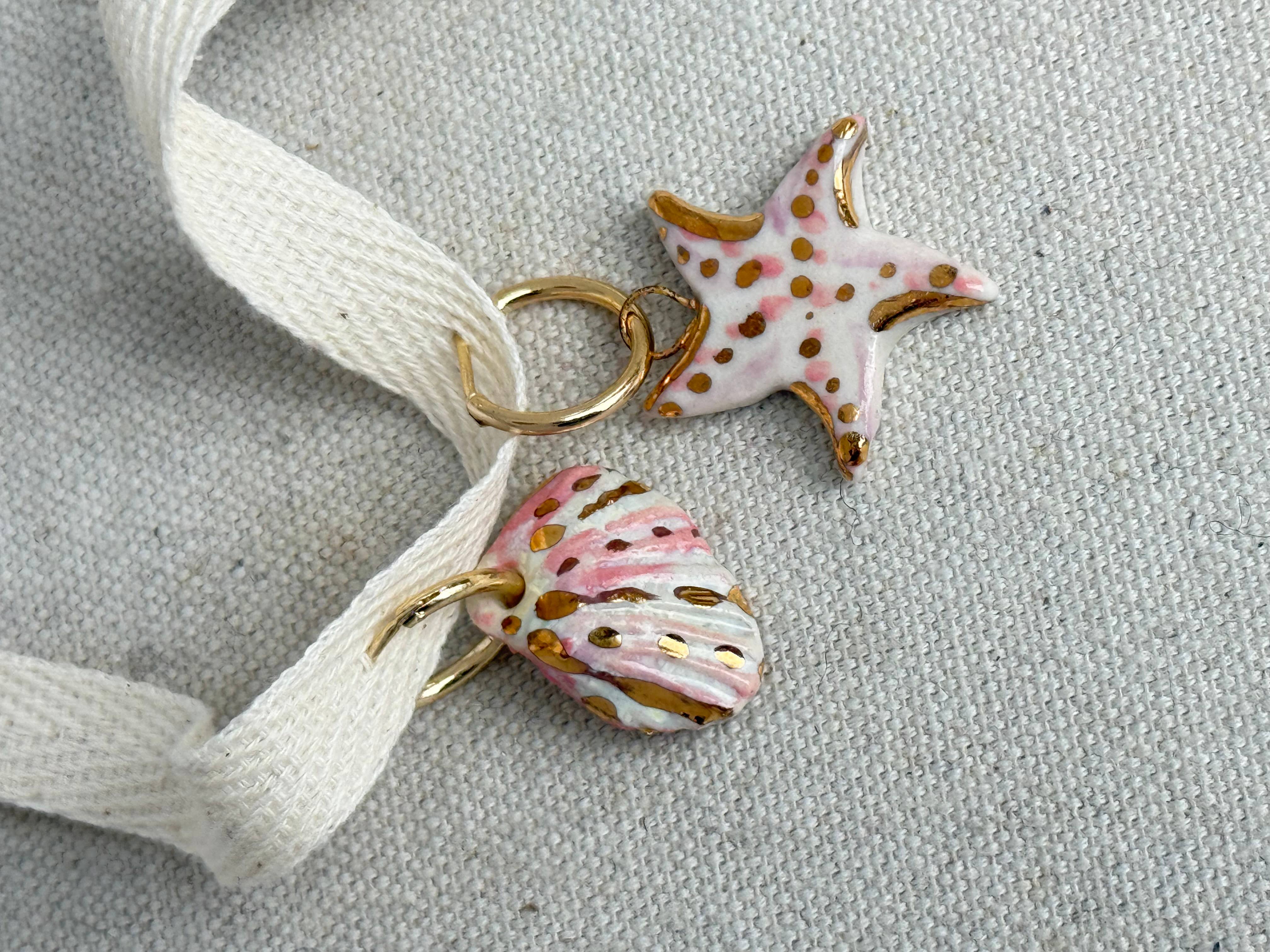 Mismatched Shell And starfish earrings