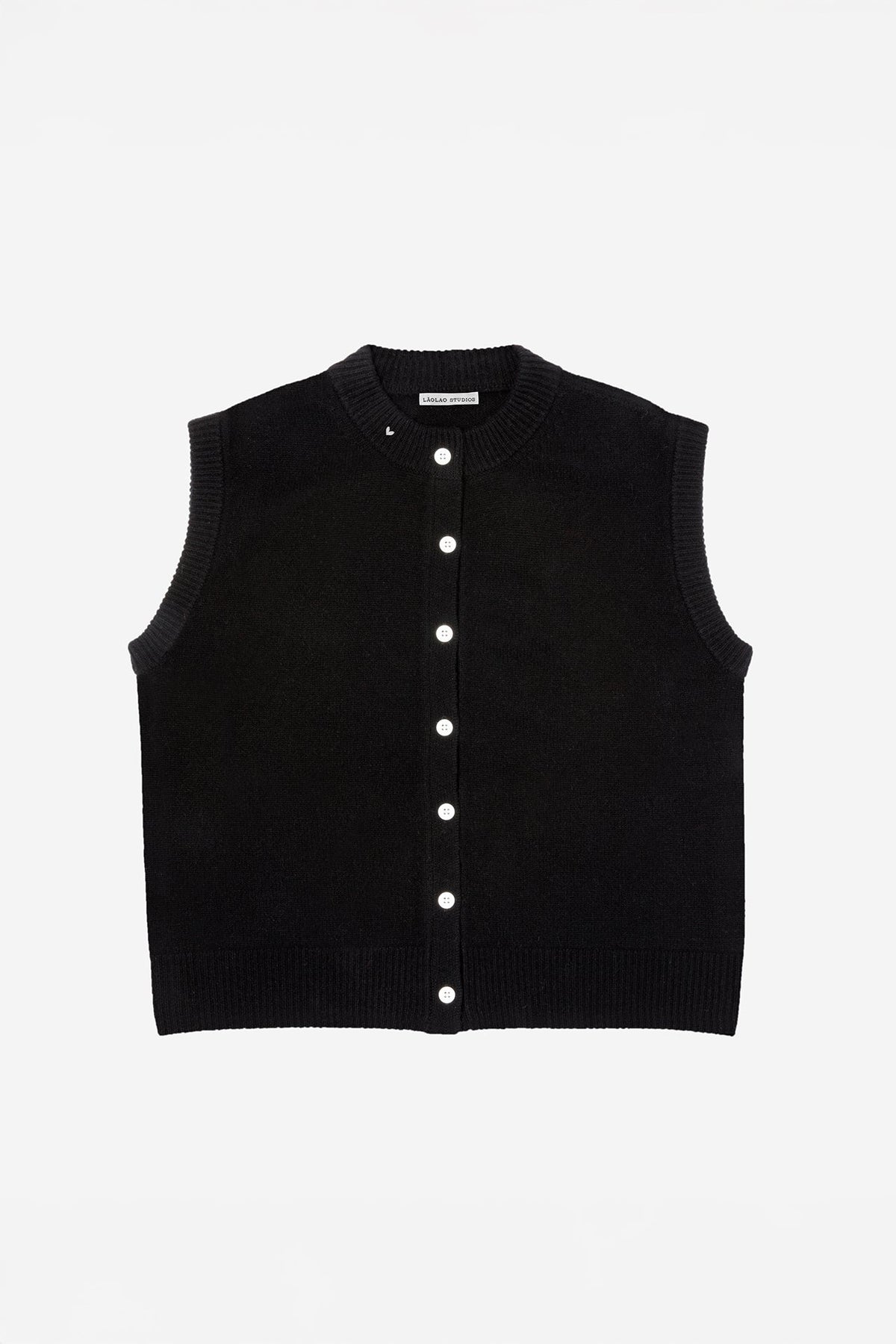 Button Vest- Black