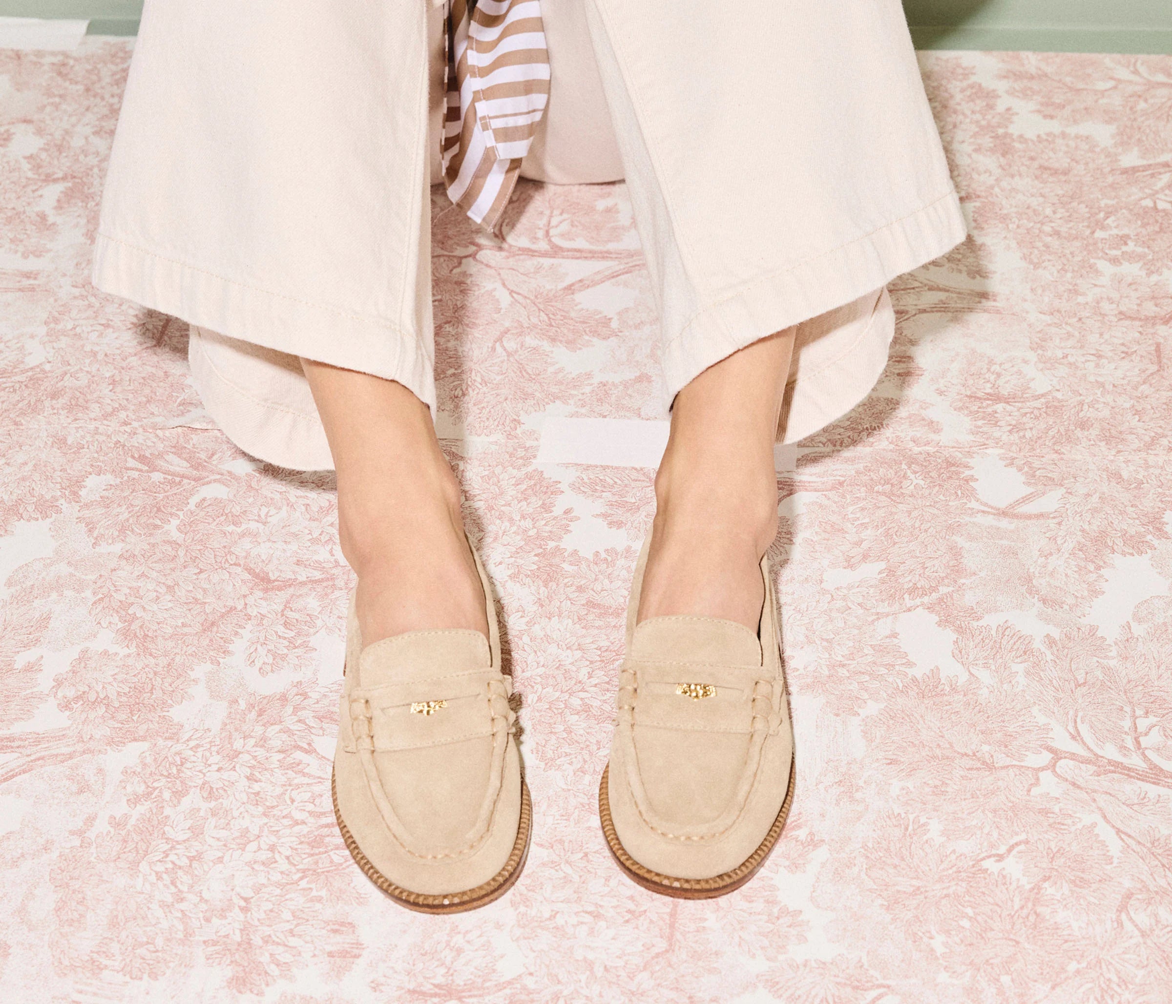 Elba Penny Loafer – Stucco Suede