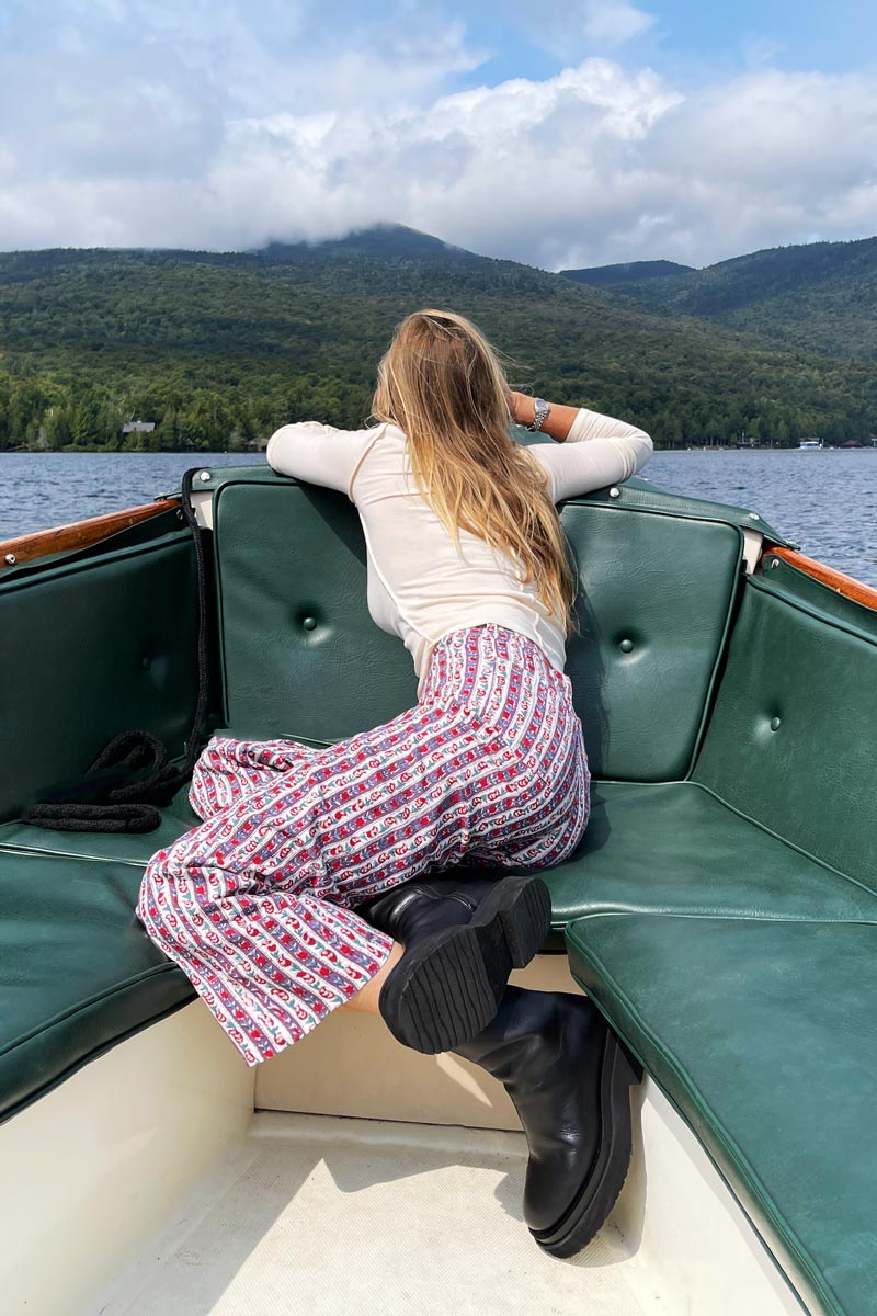 Everyday Pant - vintage floral stripe