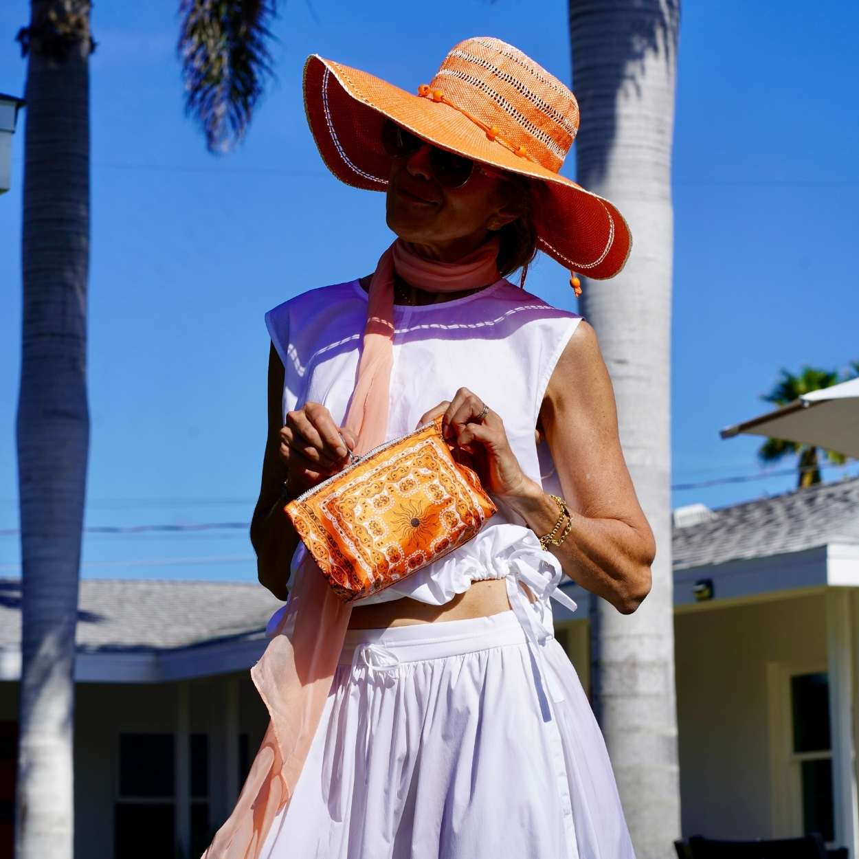 Orange Bandana Mini pouch
