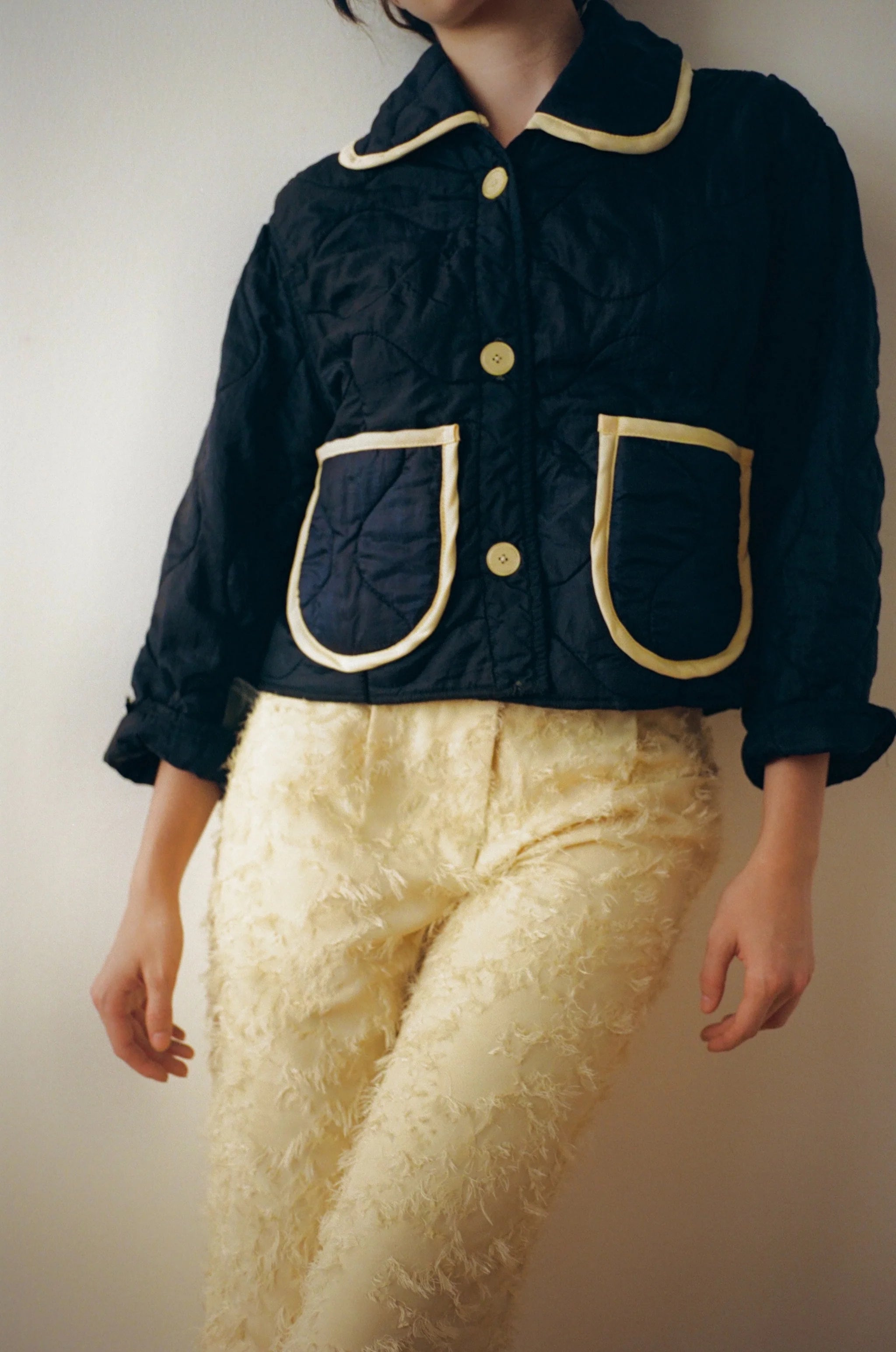 Navy Jacket with Yellow Trim