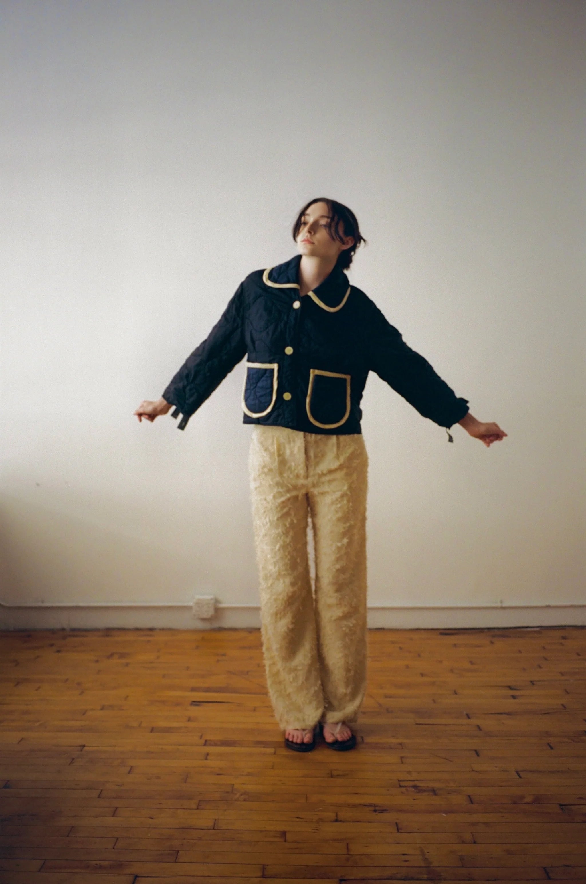 Navy Jacket with Yellow Trim