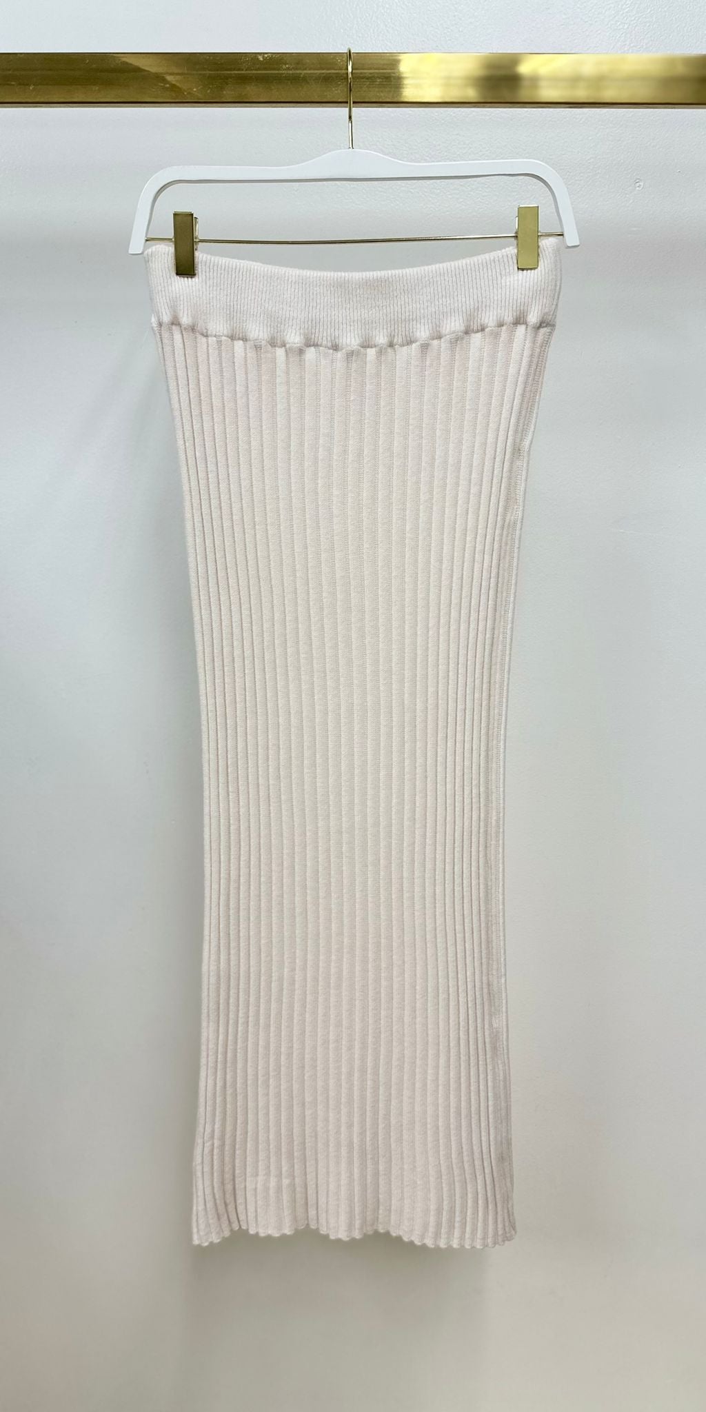 Italian Knit ribbed skirt - ivory