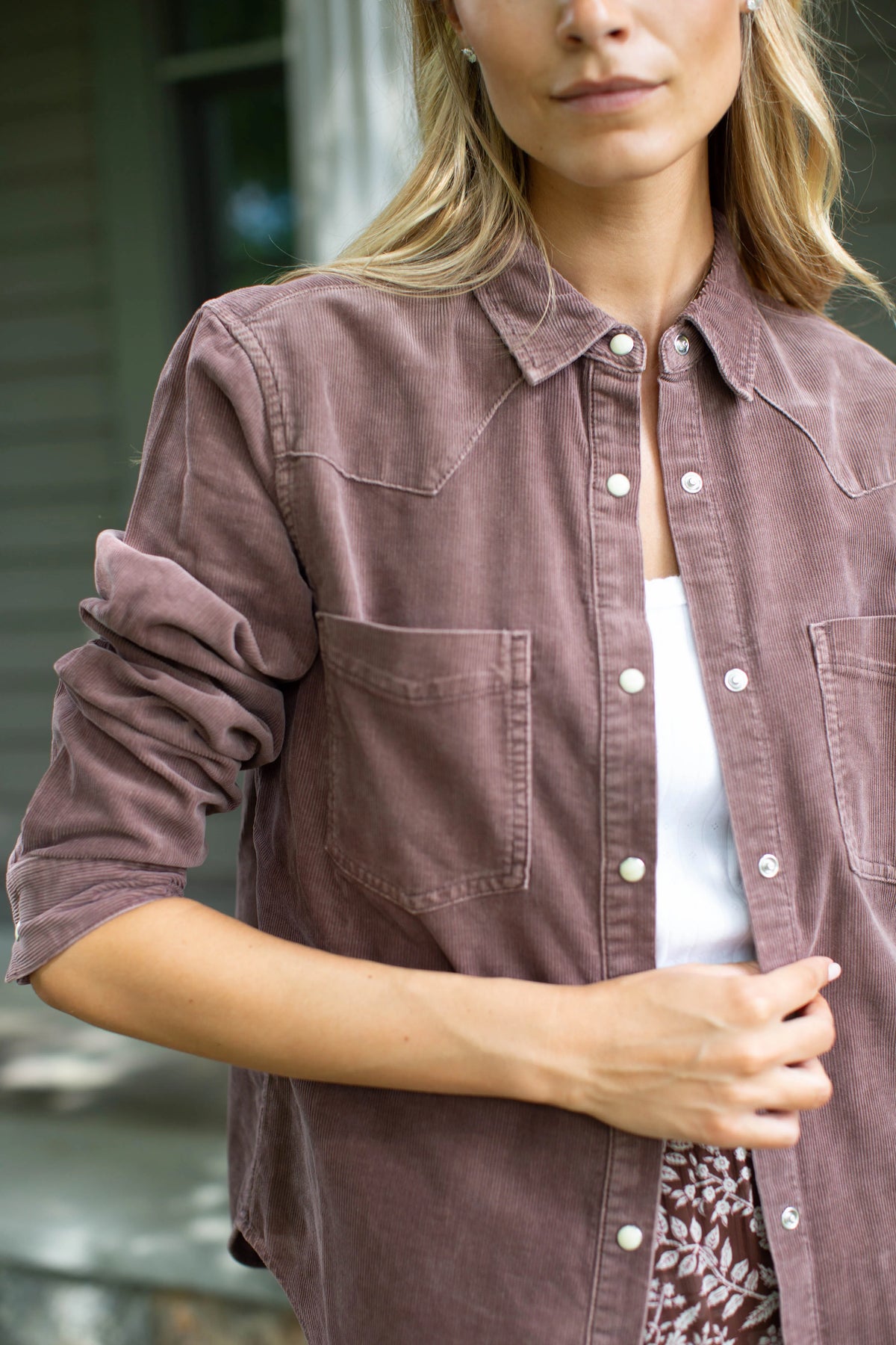 Corduroy Western Shirt - Brown