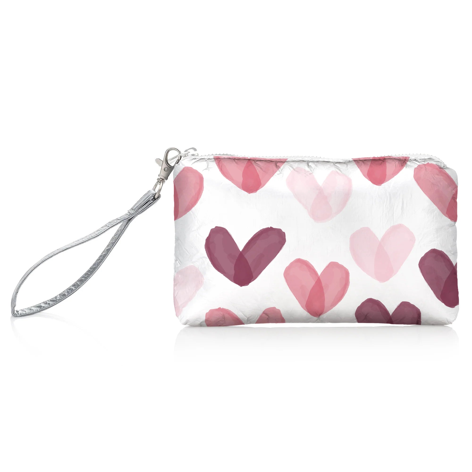 Pink heart wristlet