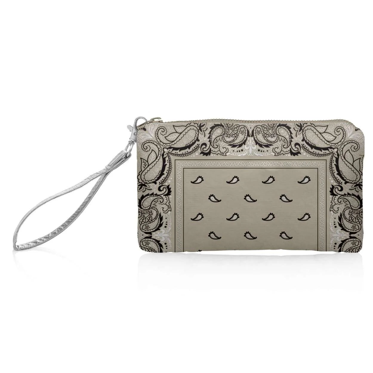 Shimmer Beige Bandana wristlet
